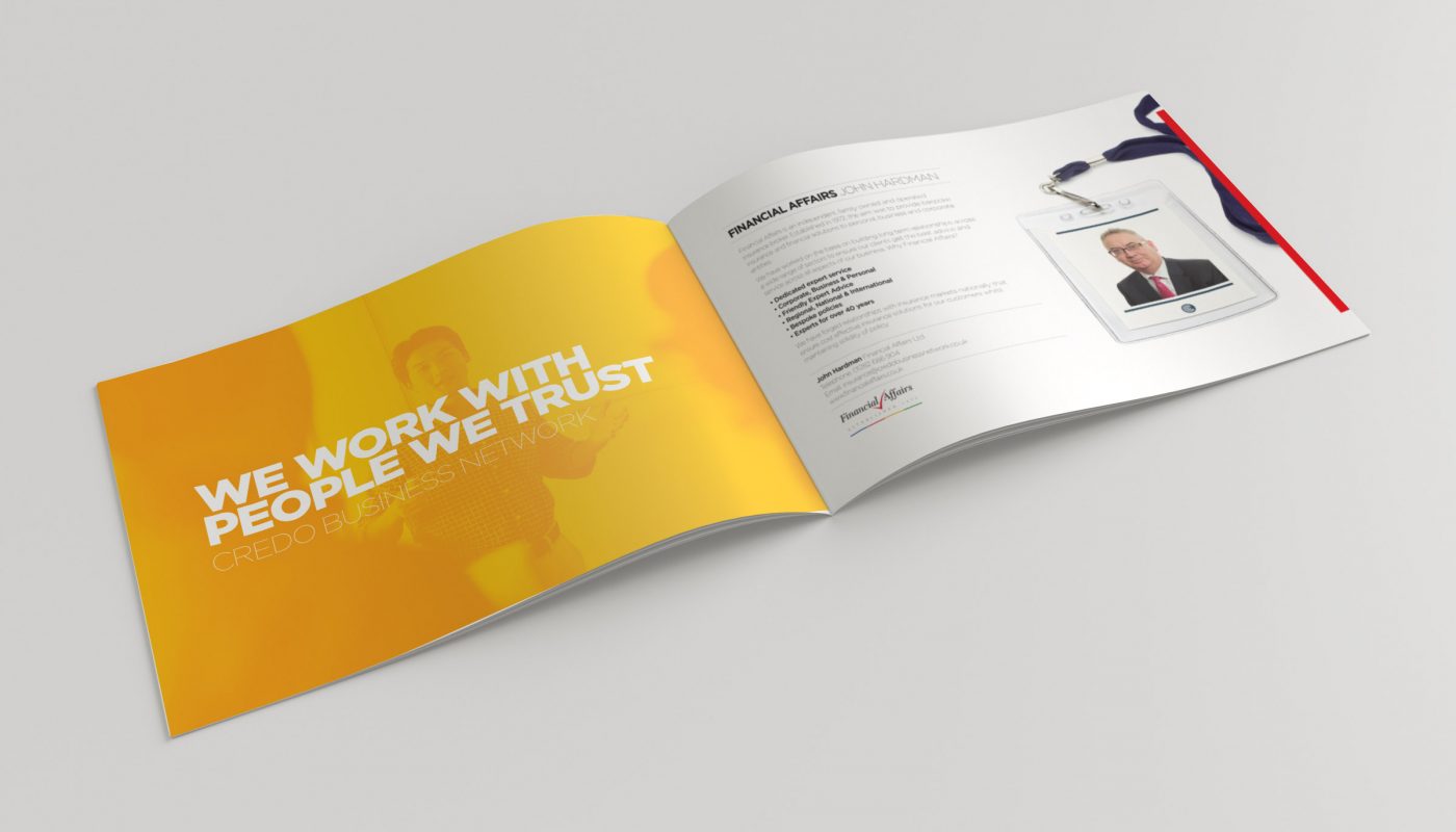 Credo networking brochure design and print. Designed by Hypa Concept.