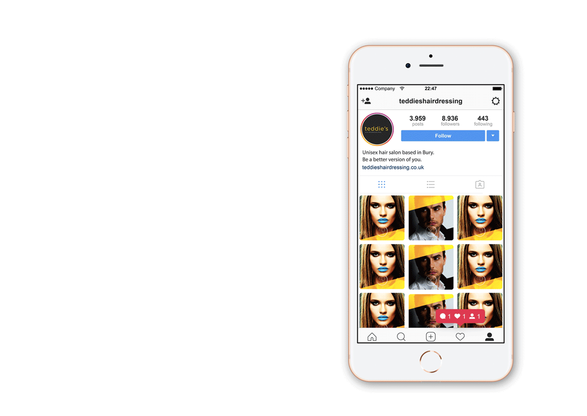 social media Instagram branded posts on iPhone