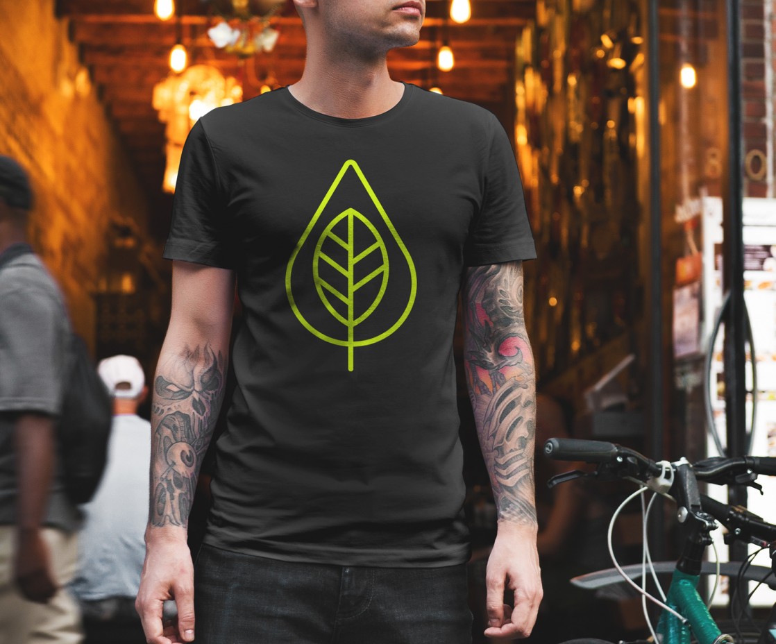 Logo design and branding for a CBD Oil Company on a tshirt